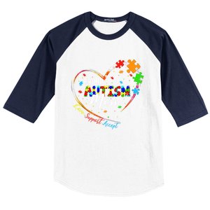 Proud Mom Autism Awareness Family Matching Tee Heart Puzzle Cute Gift Baseball Sleeve Shirt