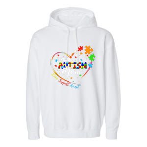 Proud Mom Autism Awareness Family Matching Tee Heart Puzzle Cute Gift Garment-Dyed Fleece Hoodie