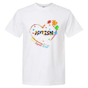 Proud Mom Autism Awareness Family Matching Tee Heart Puzzle Cute Gift Garment-Dyed Heavyweight T-Shirt