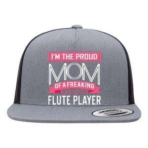 Proud Mom Awesome Flute Player Marching Band Flat Bill Trucker Hat