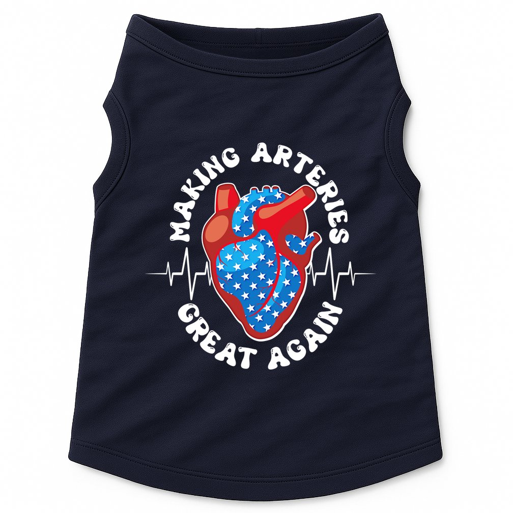 Patriotic Making Arteries Great Again Heart Health Doggie Tank