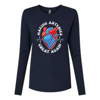 Patriotic Making Arteries Great Again Heart Health Womens Cotton Relaxed Long Sleeve T-Shirt