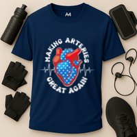Patriotic Making Arteries Great Again Heart Health Cooling Performance Crew T-Shirt