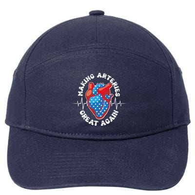 Patriotic Making Arteries Great Again Heart Health 7-Panel Snapback Hat