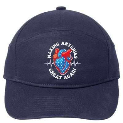 Patriotic Making Arteries Great Again Heart Health 7-Panel Snapback Hat