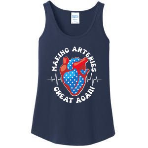 Patriotic Making Arteries Great Again Heart Health Ladies Essential Tank