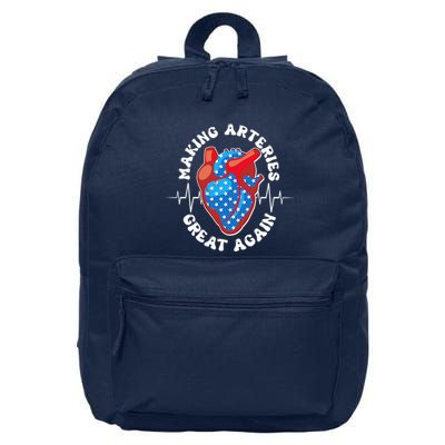 Patriotic Making Arteries Great Again Heart Health 16 in Basic Backpack