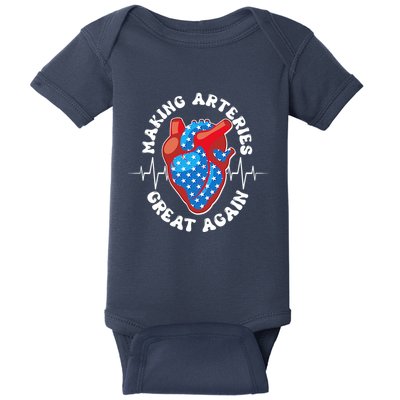 Patriotic Making Arteries Great Again Heart Health Baby Bodysuit