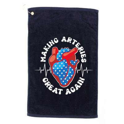 Patriotic Making Arteries Great Again Heart Health Golf Towel