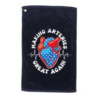 Patriotic Making Arteries Great Again Heart Health Golf Towel