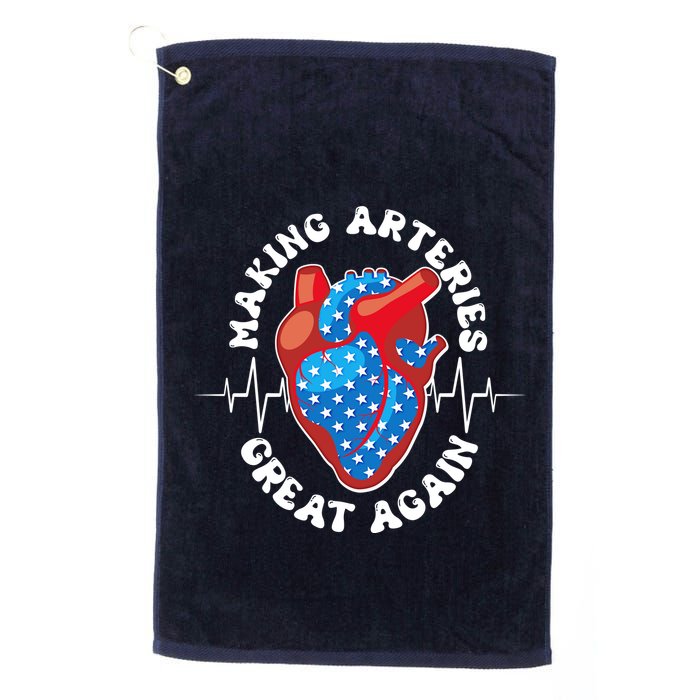 Patriotic Making Arteries Great Again Heart Health Golf Towel