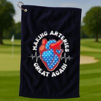 Patriotic Making Arteries Great Again Heart Health Golf Towel