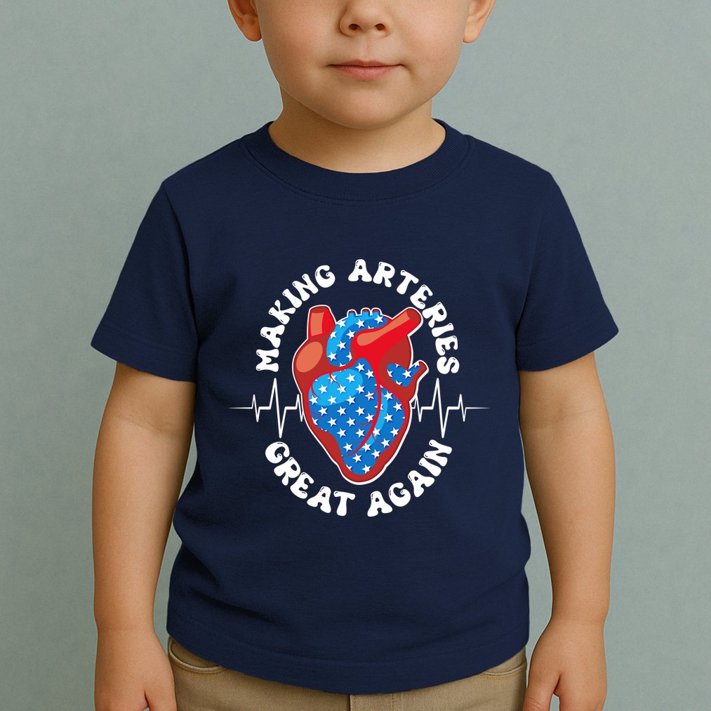 Patriotic Making Arteries Great Again Heart Health Toddler T-Shirt