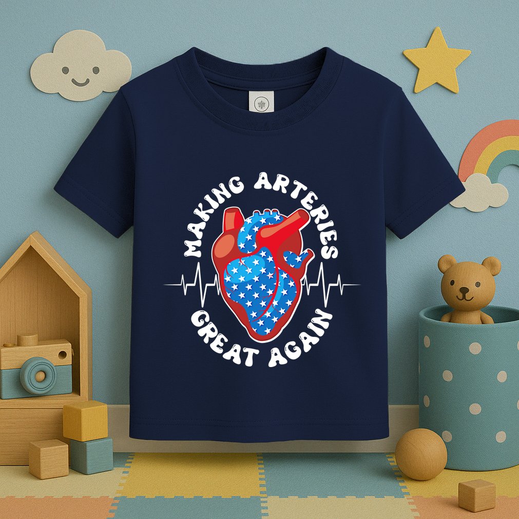 Patriotic Making Arteries Great Again Heart Health Toddler T-Shirt
