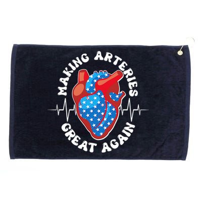 Patriotic Making Arteries Great Again Heart Health Grommeted Golf Towel