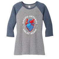 Patriotic Making Arteries Great Again Heart Health Women's Tri-Blend 3/4-Sleeve Raglan Shirt