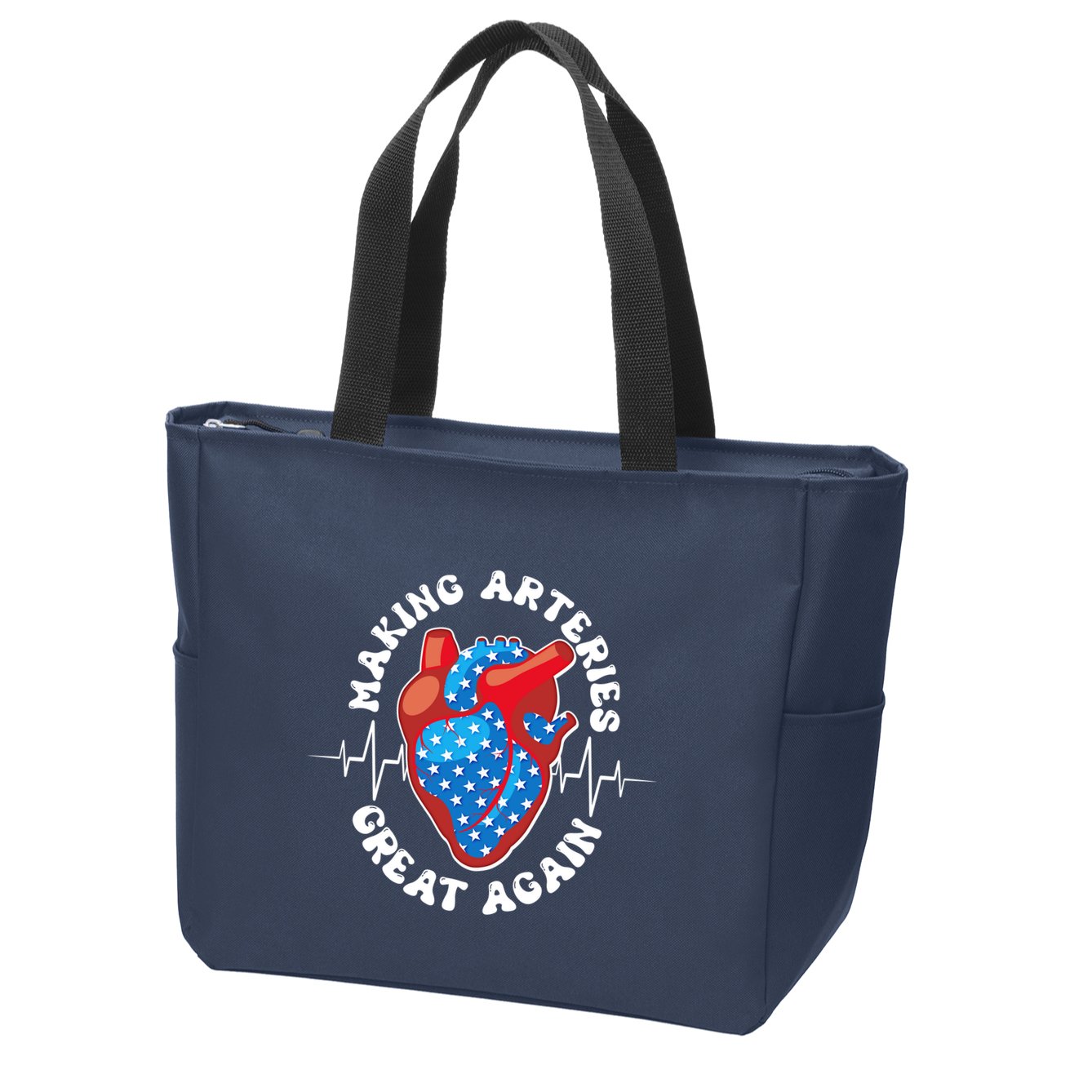 Patriotic Making Arteries Great Again Heart Health Zip Tote Bag