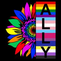 Pride Month Ally Rainbow Sunflower Drawstring Bag