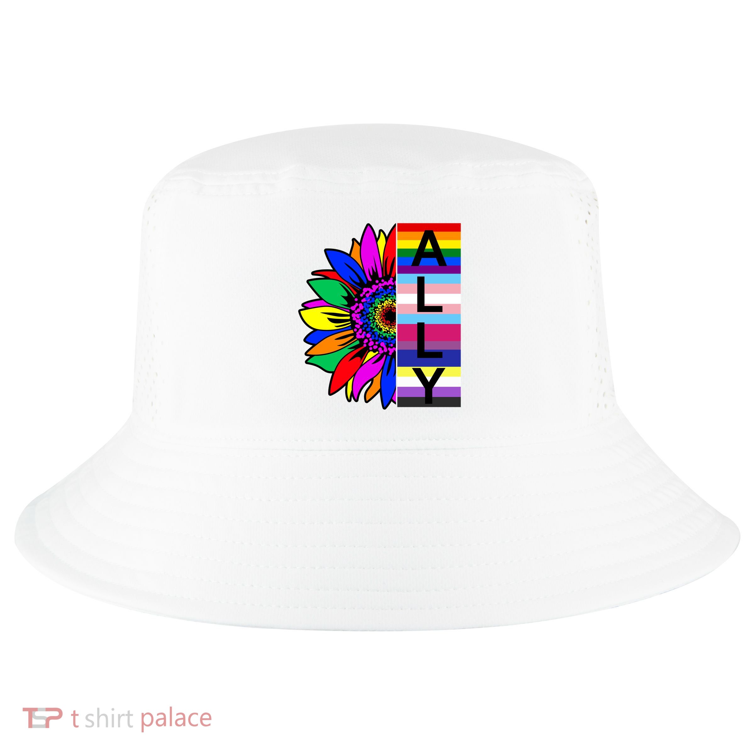 Pride Month Ally Rainbow Sunflower Cool Comfort Performance Bucket Hat