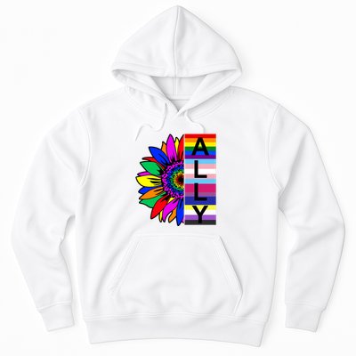 Pride Month Ally Rainbow Sunflower Hoodie