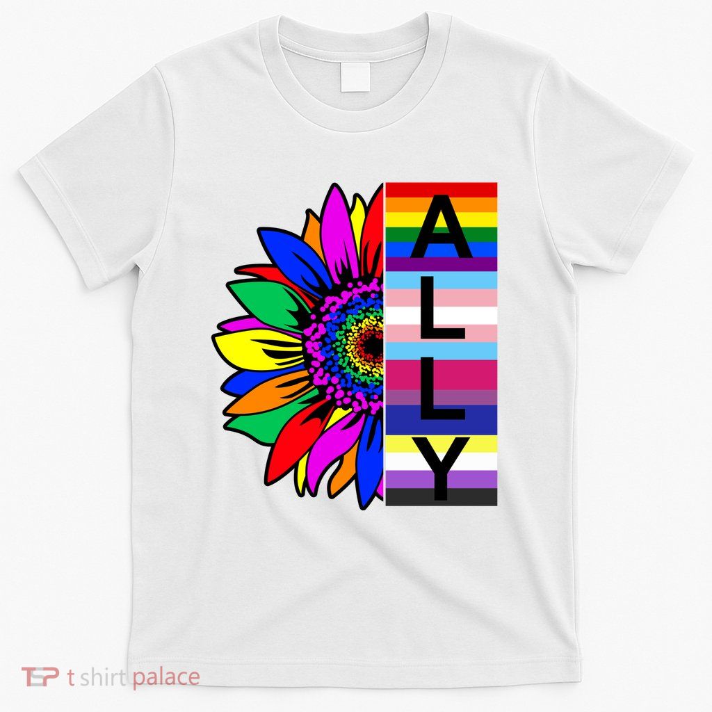 Pride Month Ally Rainbow Sunflower T-Shirt