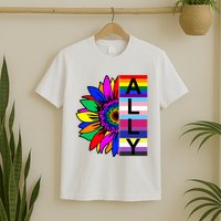 Pride Month Ally Rainbow Sunflower T-Shirt