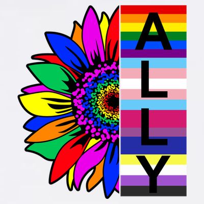 Pride Month Ally Rainbow Sunflower T-Shirt