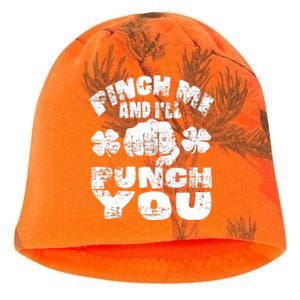 Pinch Me and I'll Punch You Funny Saint Patrick's Day Irish Kati - Camo Knit Beanie