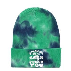 Pinch Me and I'll Punch You Funny Saint Patrick's Day Irish Tie Dye 12in Knit Beanie