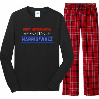 Post Menopausal And Voting For Harris Walz 24 Long Sleeve Pajama Set