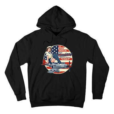 P51 Mustang Airplane Wwii Pinup Hoodie