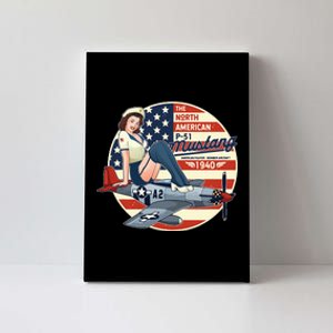 P51 Mustang Airplane Wwii Pinup Canvas