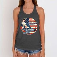 P51 Mustang Airplane Wwii Pinup Women's Knotted Racerback Tank