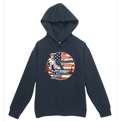 P51 Mustang Airplane Wwii Pinup Urban Pullover Hoodie