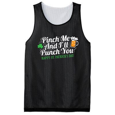 Pinch Me And I'll Punch You HAPPY ST.PATRICK'S DAY Mesh Reversible Basketball Jersey Tank