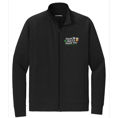 Pinch Me And I'll Punch You HAPPY ST.PATRICK'S DAY Stretch Full-Zip Cadet Jacket