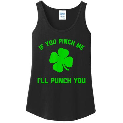 Pinch Me And I'll Punch You Funny Happy St. Patrick's Day Ladies Essential Tank