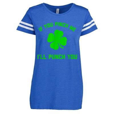 Pinch Me And I'll Punch You Funny Happy St. Patrick's Day Enza Ladies Jersey Football T-Shirt