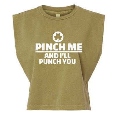 Pinch Me And I'll Punch You Funny Happy St. Patrick's Day Garment-Dyed Women's Muscle Tee