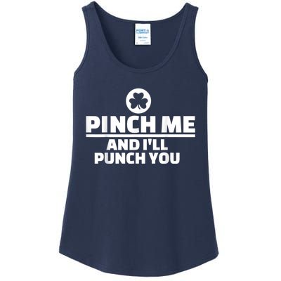 Pinch Me And I'll Punch You Funny Happy St. Patrick's Day Ladies Essential Tank