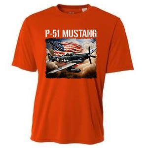 P51 Mustang American Ww2 Fighter Airplane P51 Mustang Cooling Performance Crew T-Shirt