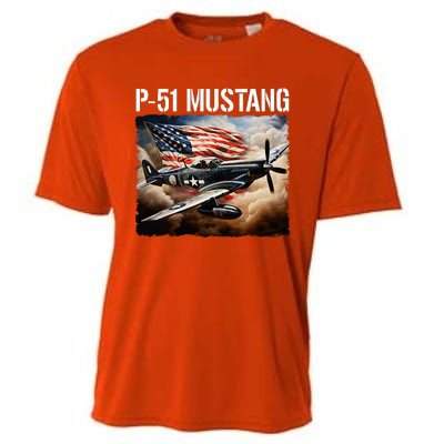 P51 Mustang American Ww2 Fighter Airplane P51 Mustang Cooling Performance Crew T-Shirt