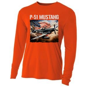 P51 Mustang American Ww2 Fighter Airplane P51 Mustang Cooling Performance Long Sleeve Crew