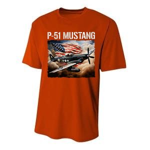 P51 Mustang American Ww2 Fighter Airplane P51 Mustang Performance Sprint T-Shirt