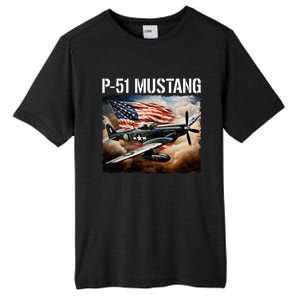 P51 Mustang American Ww2 Fighter Airplane P51 Mustang Tall Fusion ChromaSoft Performance T-Shirt