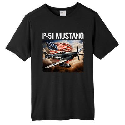 P51 Mustang American Ww2 Fighter Airplane P51 Mustang Tall Fusion ChromaSoft Performance T-Shirt