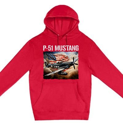 P51 Mustang American Ww2 Fighter Airplane P51 Mustang Premium Pullover Hoodie