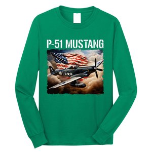 P51 Mustang American Ww2 Fighter Airplane P51 Mustang Long Sleeve Shirt