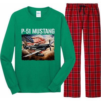 P51 Mustang American Ww2 Fighter Airplane P51 Mustang Long Sleeve Pajama Set