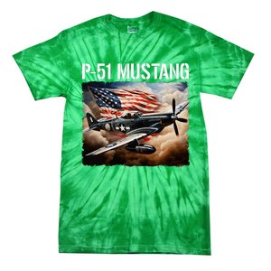 P51 Mustang American Ww2 Fighter Airplane P51 Mustang Tie-Dye T-Shirt